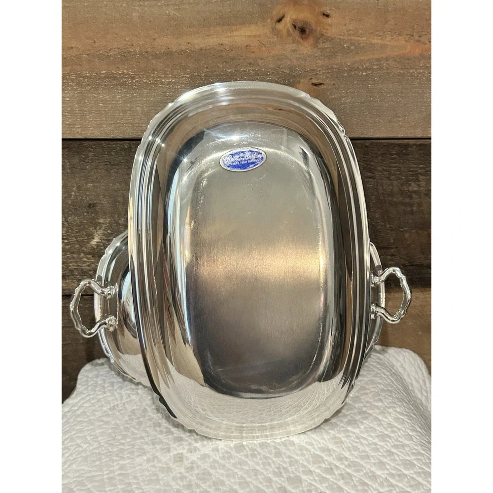 Reed Barton Mayflower 5001 Dish 3‎ Piece Silver plate Covered Dish EUC VTG